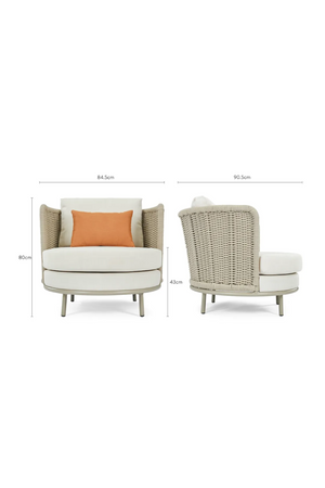 Taupe Curved Outdoor Armchair | NV Gallery Florentino | Oroa.com