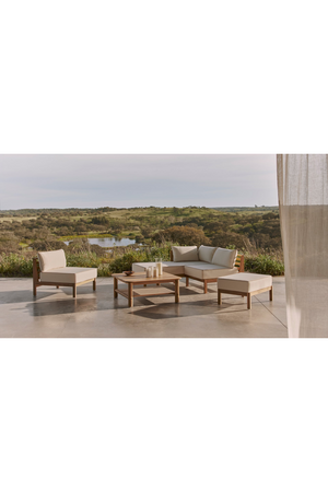 Padded Acacia Outdoor Corner Sofa | NV Gallery Bayside | OROA.com