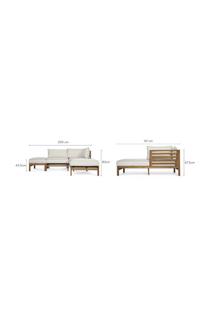 Padded Acacia Outdoor Corner Sofa | NV Gallery Bayside | OROA.com