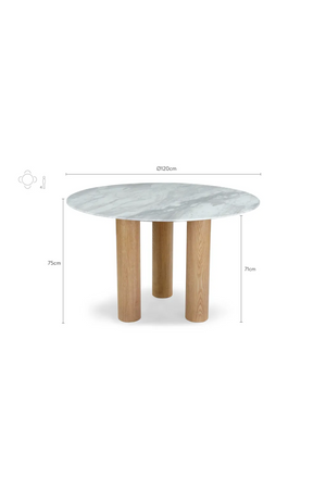 White Marble Round Dining Table | NV Gallery Benedetta | Oroa.com