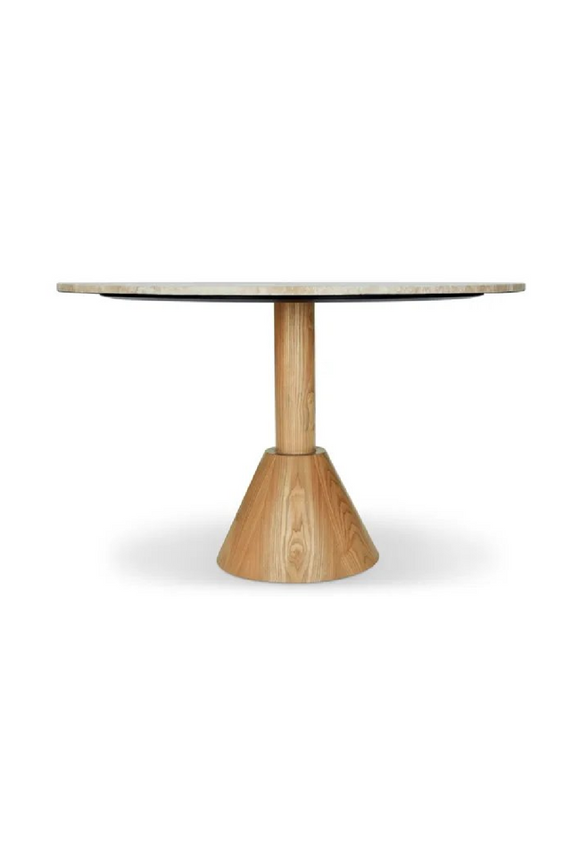 Travertine Pedestal Dining Table | NV Gallery Izia | Oroa.com