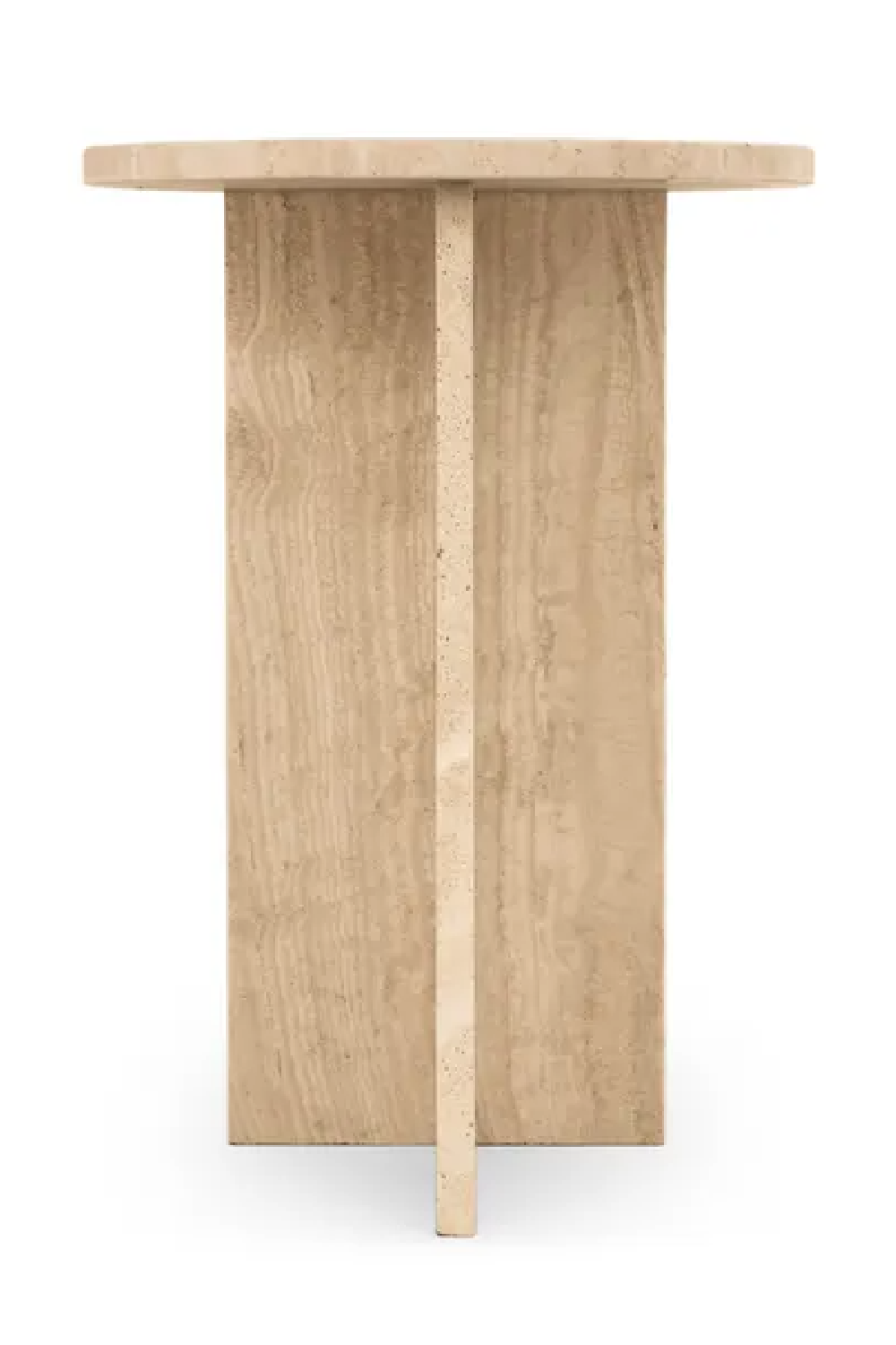 Travertine Round Side Table | NV Gallery Emilio | Oroa.com