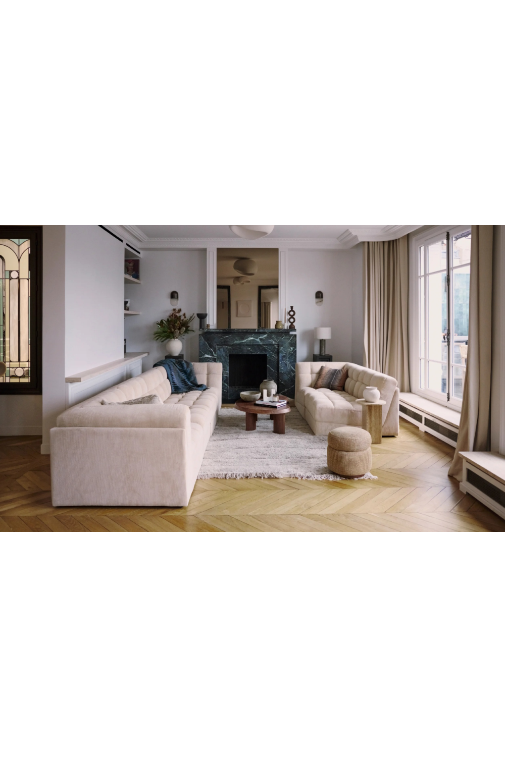 Yellow Tweed Pouf | NV Gallery Mosso | Oroa.com