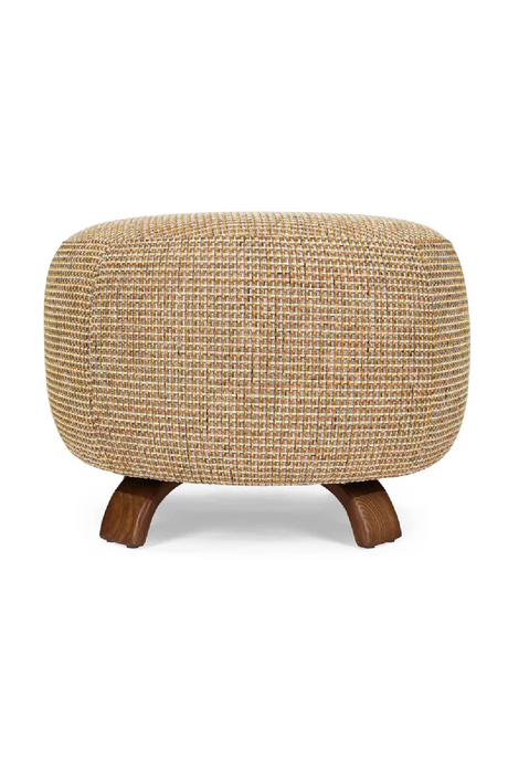 Yellow Tweed Round Pouf | NV Gallery Platon | Oroa.com