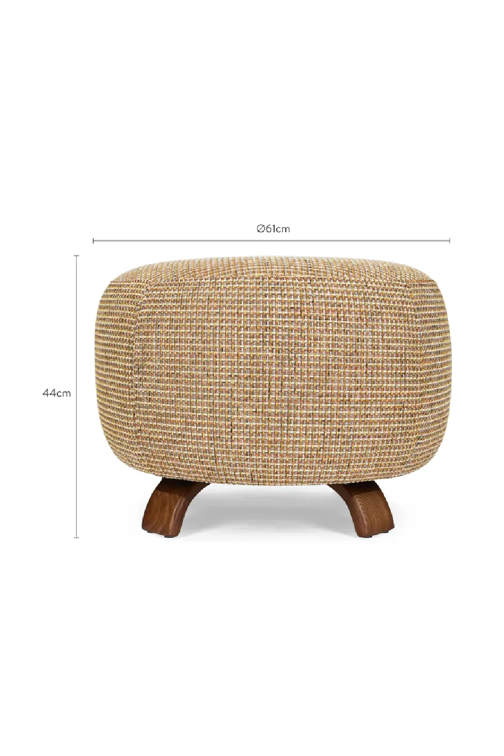 Yellow Tweed Round Pouf | NV Gallery Platon | Oroa.com