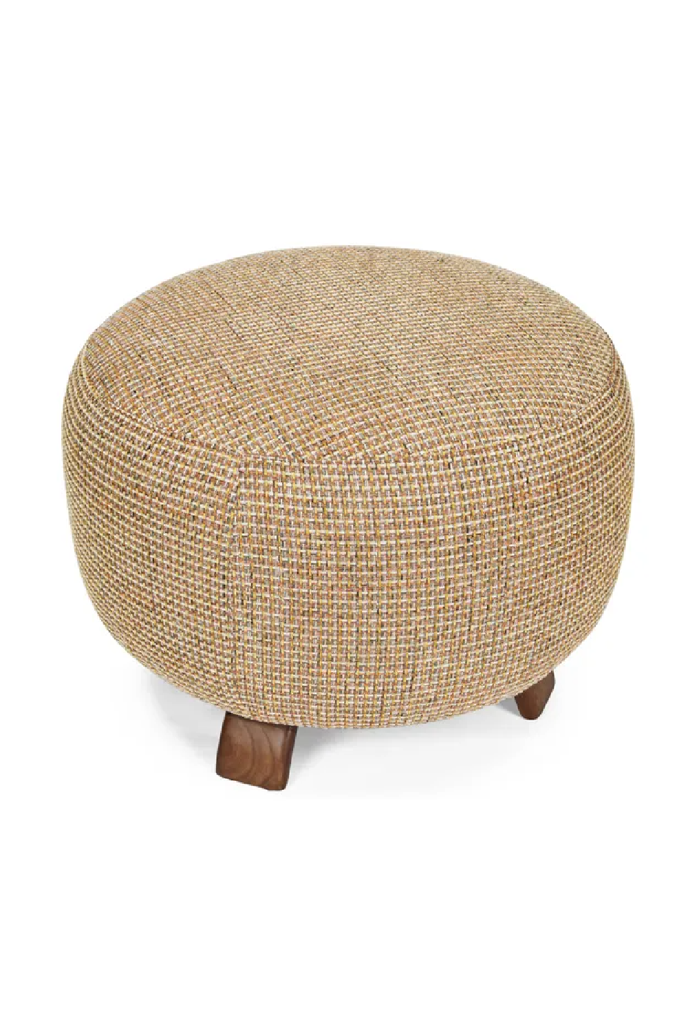 Yellow Tweed Round Pouf | NV Gallery Platon | Oroa.com
