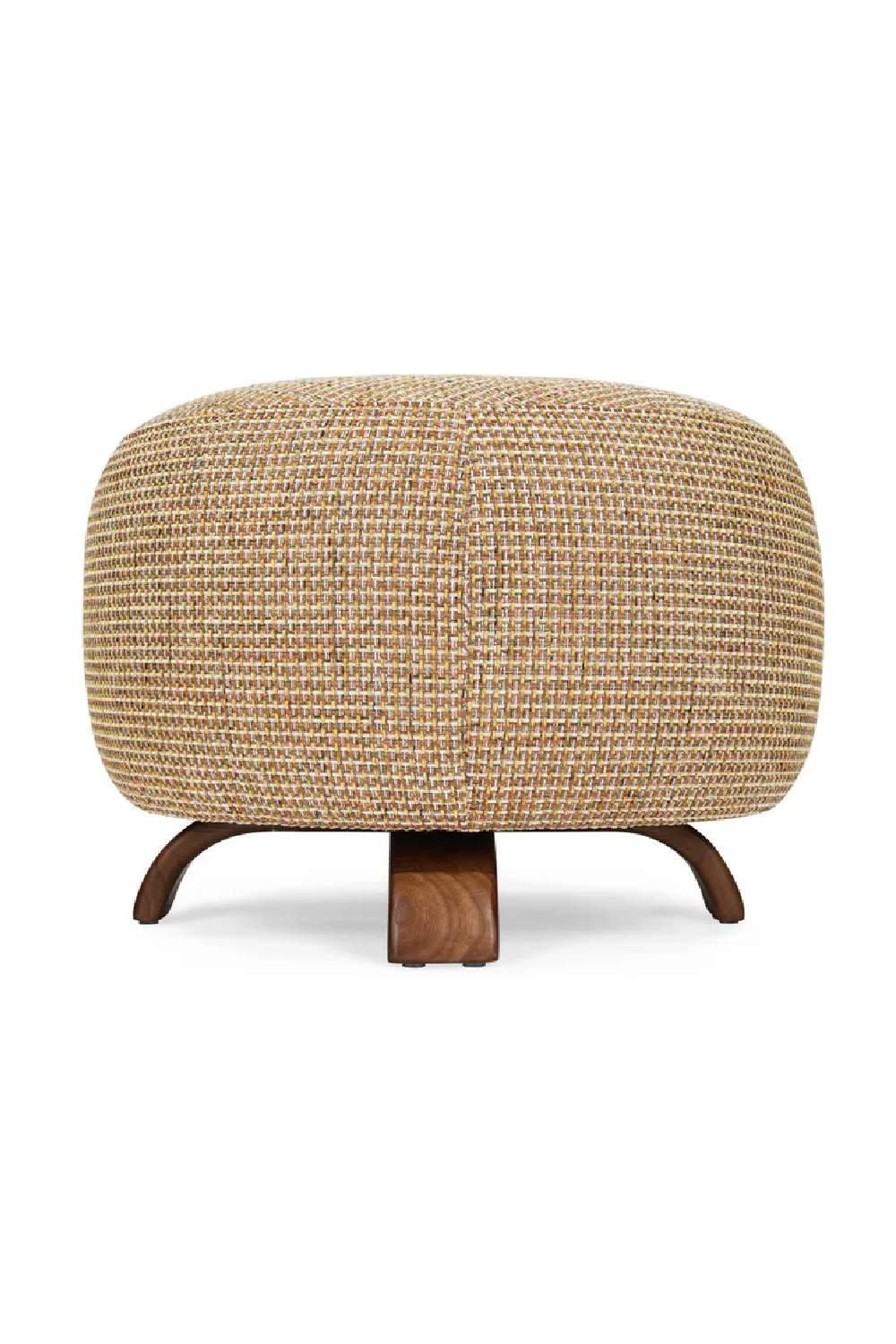 Yellow Tweed Round Pouf | NV Gallery Platon | Oroa.com
