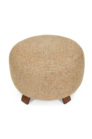 Yellow Tweed Round Pouf | NV Gallery Platon | Oroa.com