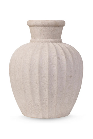 Taupe Ceramic Reeded Vase | NV Gallery Amelia | Oroa.com