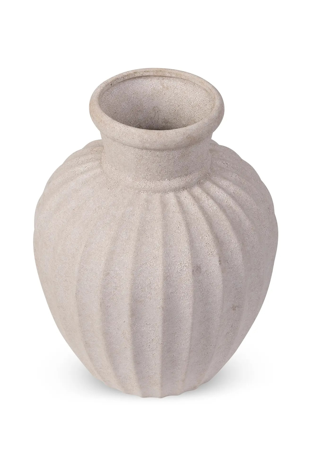 Taupe Ceramic Reeded Vase | NV Gallery Amelia | Oroa.com