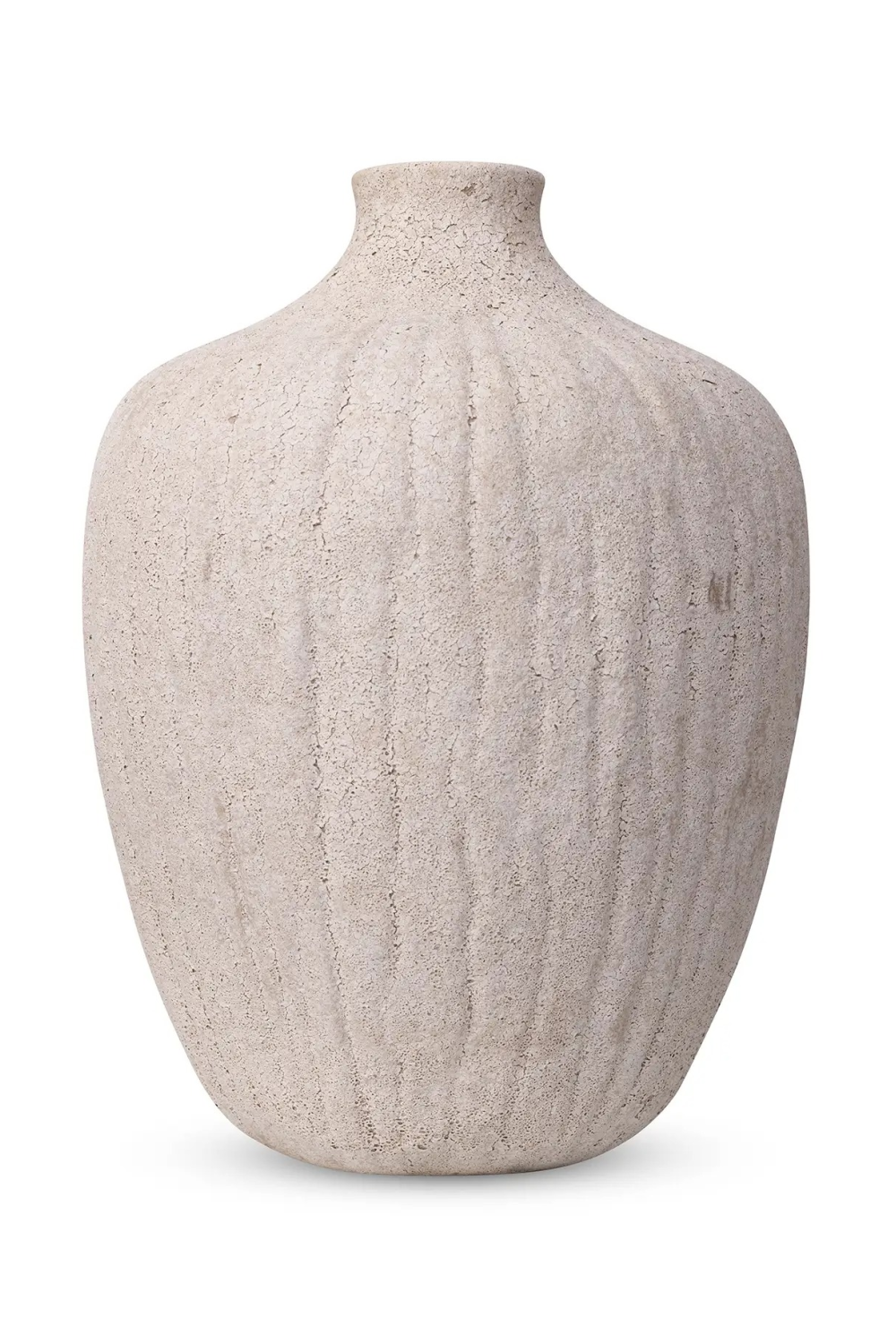 Taupe Ceramic Textured Vase | NV Gallery Benedita | Oroa.com