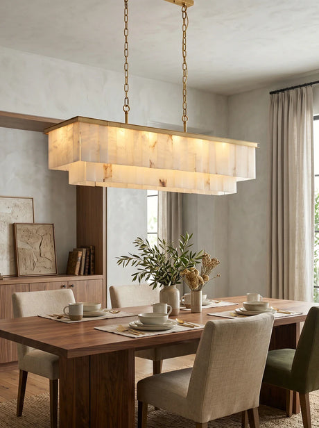 Natural Alabaster Dining Room Chandelier - OROA