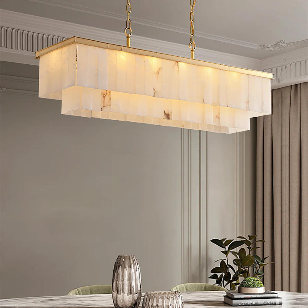 Natural Alabaster Dining Room Chandelier - OROA