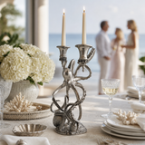 Two Taper Pewter Octopus Candelabrum - OROA