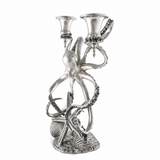 Two Taper Pewter Octopus Candelabrum - OROA