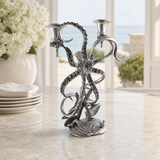 Two Taper Pewter Octopus Candelabrum - OROA