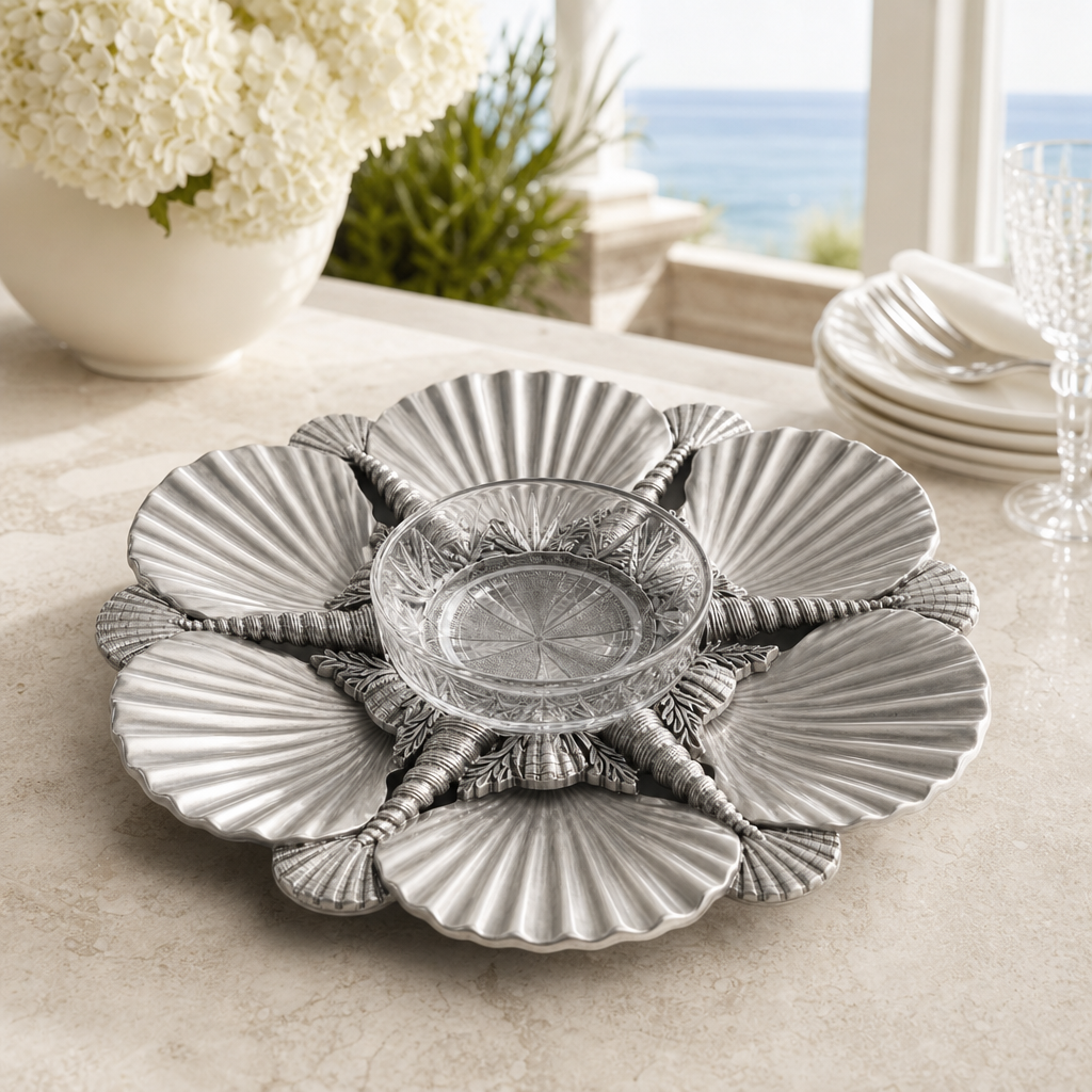 Pewter Marine Life Serving Tray - OROA