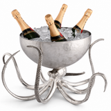 Pewter & Steel Octopus Ice Tub - OROA