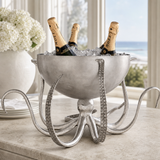 Pewter & Steel Octopus Ice Tub - OROA