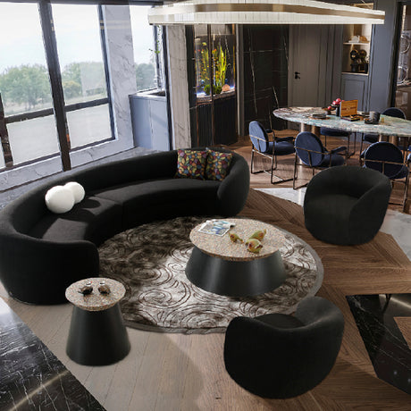 Black Rounded Accent Chair | OROA Modern Molina