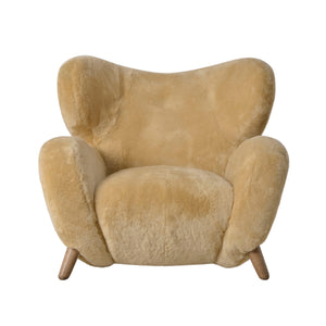   Beige Sheepskin Lounge Armchair | Oroa.com