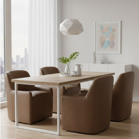 Modern European furniture - Upholstered Rolling Dining Chair - www.oroa.com