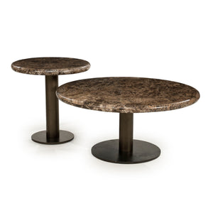   Modern European furniture - Brown Marble Pedestal Side Table - www.oroa.com | Oroa.com