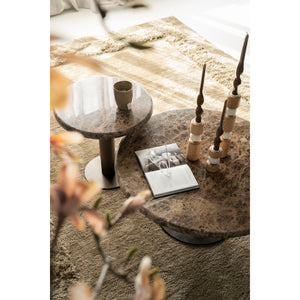   Modern European furniture - Brown Marble Pedestal Side Table - www.oroa.com | Oroa.com