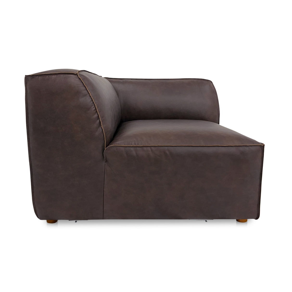 Modern European furniture - Brown Leather Corner Chair - www.oroa.com