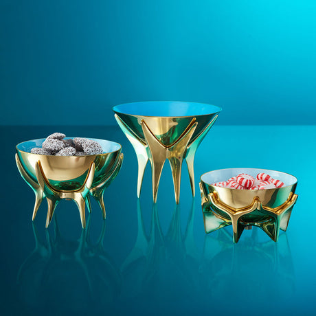Blue Interior Brass Bowl S | Jonathan Adler Oscar | Oroa.com