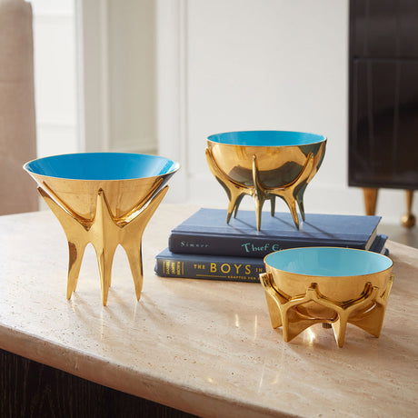 Blue Interior Brass Bowl S | Jonathan Adler Oscar | Oroa.com