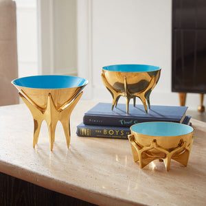 Blue Interior Brass Bowl M | Jonathan Adler Oscar | Oroa.com