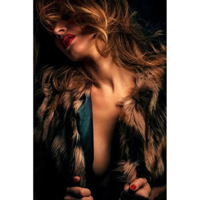 Fierce Beauty Fur Blouse Woman photographic art print by Cobra Art