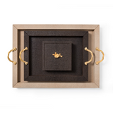 Leather Embossed Tray | Pinetti Thalia | OROA.com