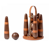 Walnut Wood Bowling Set | Pinetti | OROA.com