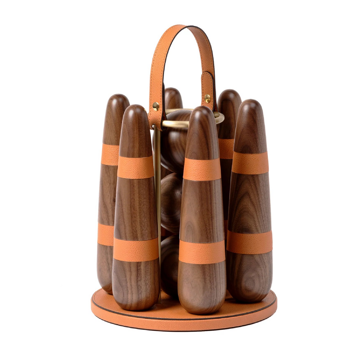 Walnut Wood Bowling Set | Pinetti | OROA.com