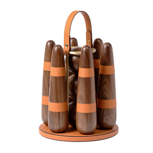 Walnut Wood Bowling Set | Pinetti | OROA.com