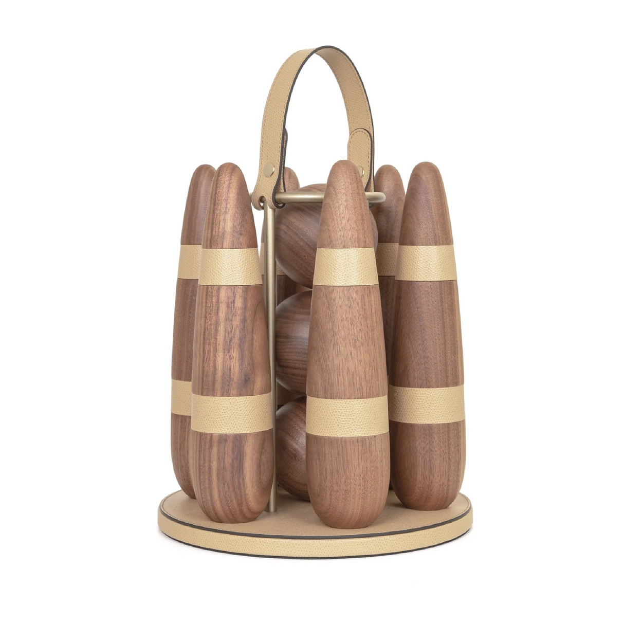 Walnut Wood Bowling Set | Pinetti | OROA.com