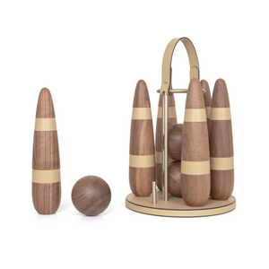 Walnut Wood Bowling Set | Pinetti | OROA.com