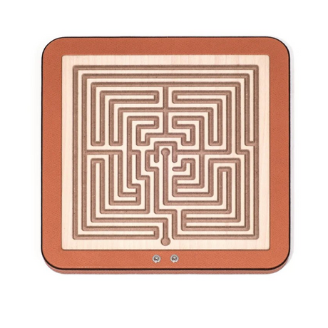 Leather Finished Square Labyrinth | Pinetti Arianna | OROA.com