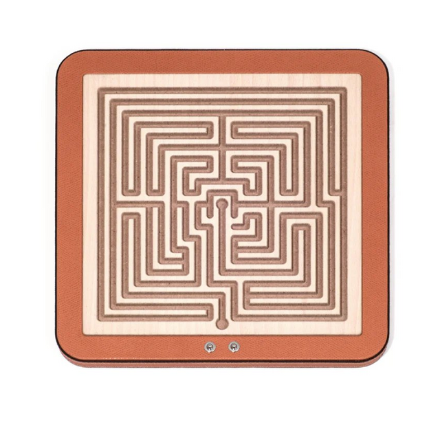 Leather Finished Square Labyrinth | Pinetti Arianna | OROA.com