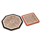 Leather Finished Square Labyrinth | Pinetti Arianna | OROA.com