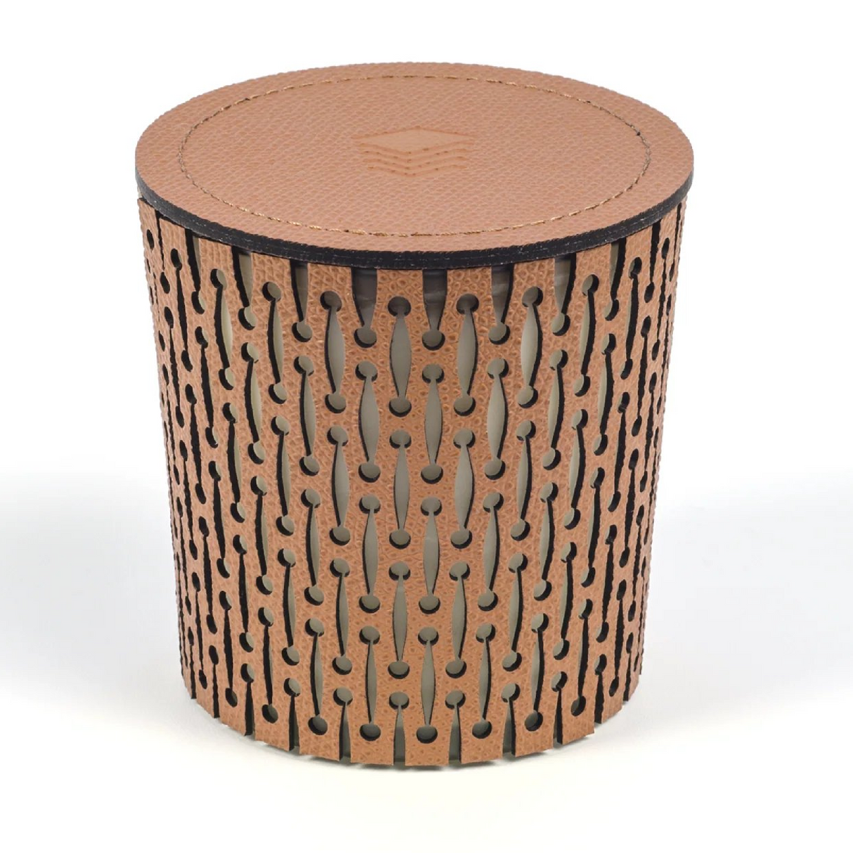 Leather Covered Glass Candle | Pinetti | OROA.com