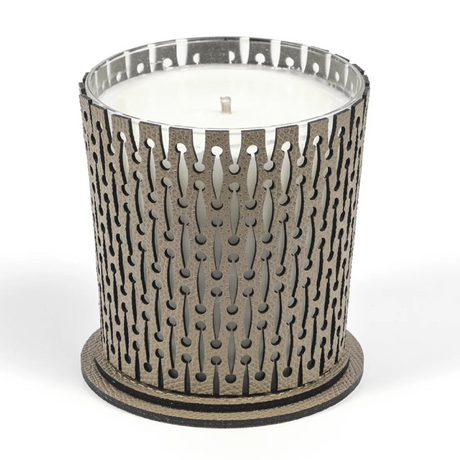 Leather Covered Glass Candle | Pinetti | OROA.com