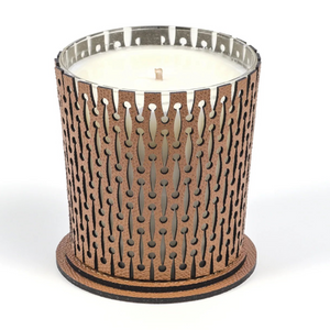 Leather Covered Glass Candle | Pinetti | OROA.com