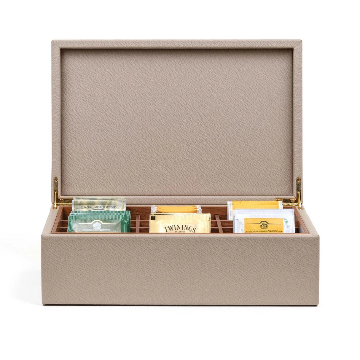 Leather Covered Tea Box Organizer | Pinetti | OROA.com