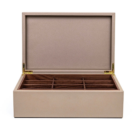 Leather Covered Tea Box Organizer | Pinetti | OROA.com