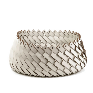 Leather Weave Oval Basket L | Pinetti Almeria | OROA.com