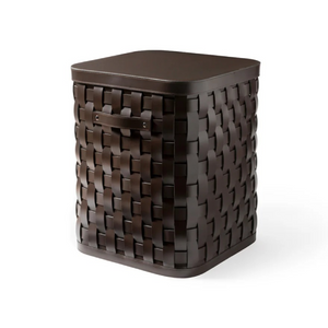Square Woven Leather Basket L | Pinetti Demetra | OROA.com