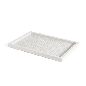 Embossed Leather Rectangular Tray | Pinetti Canton | OROA.com